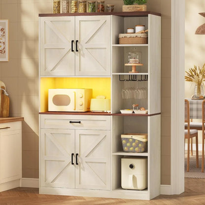 Farmhouse Kitchen Pantry Storage Cabinet