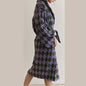 Luxurious Retro Checkerboard Cotton Bathrobe