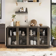 Modern Wood Glass-Buffet-Sideboard