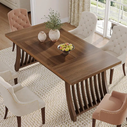 Farmhouse Wooden Table with Heavy-Duty Frame