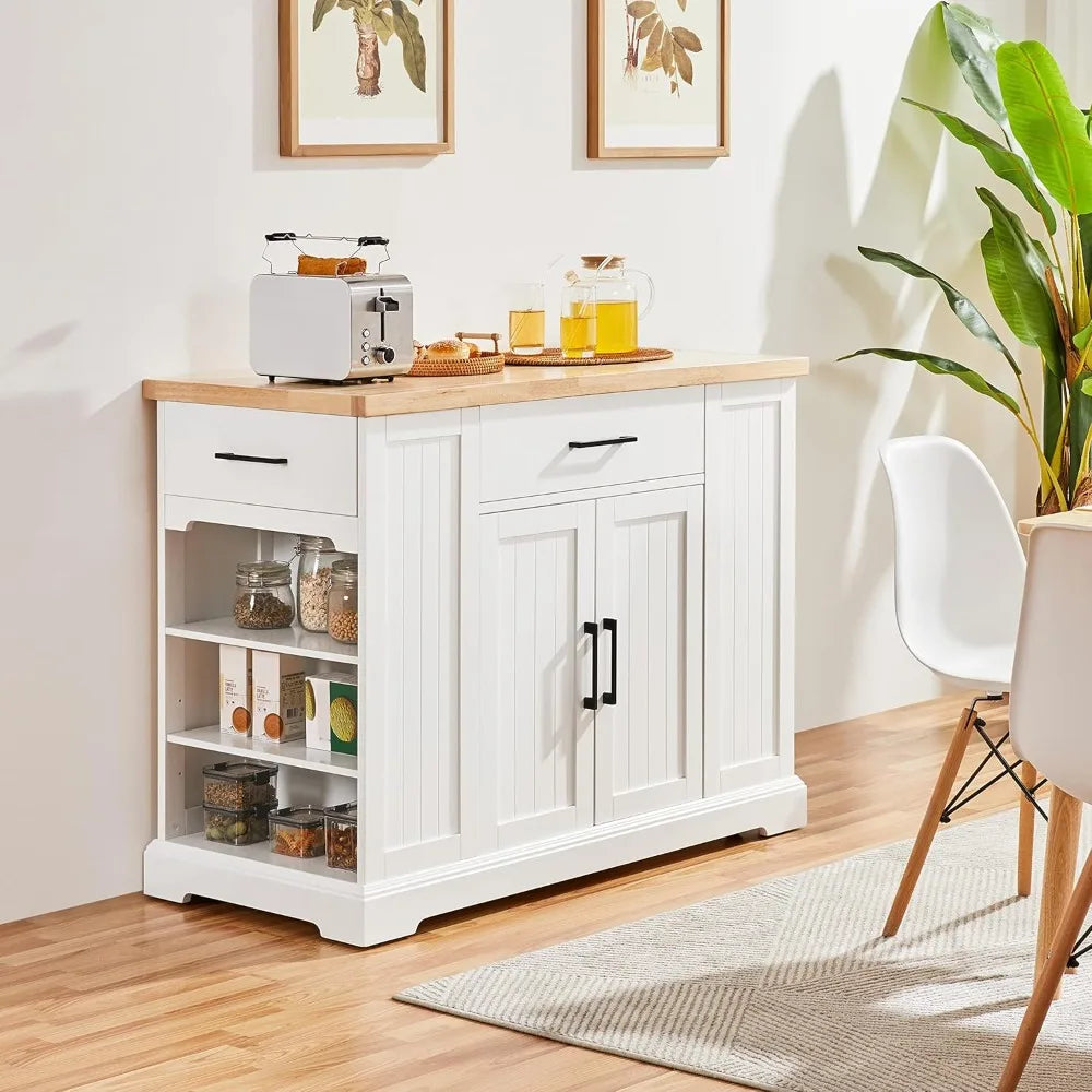 Rolling Kitchen Island Cart with 3 Drawers