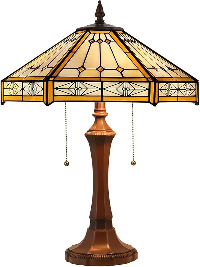 Mission Style Stained Glass Table Lamp