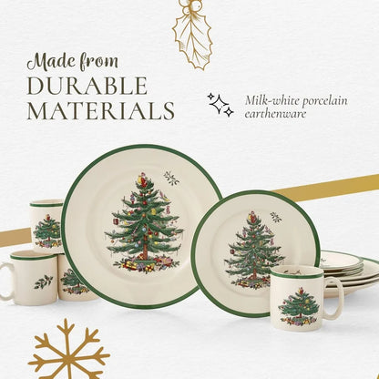 Christmas Tree 12 Piece Dinnerware Set