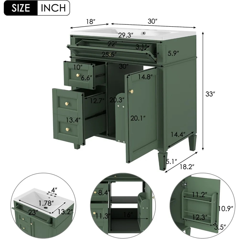 30 Inch Bathroom Vanity with Sink Combo