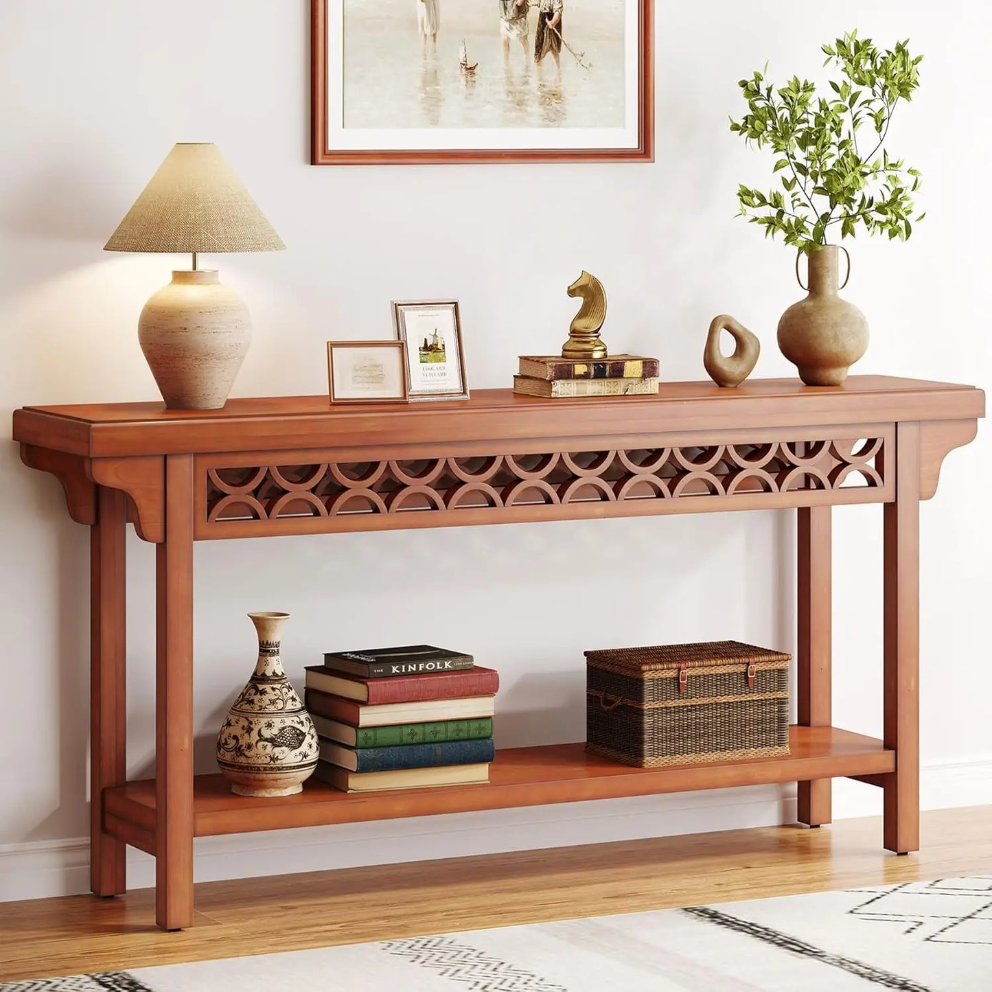 Farmhouse Entryway Table with Storage