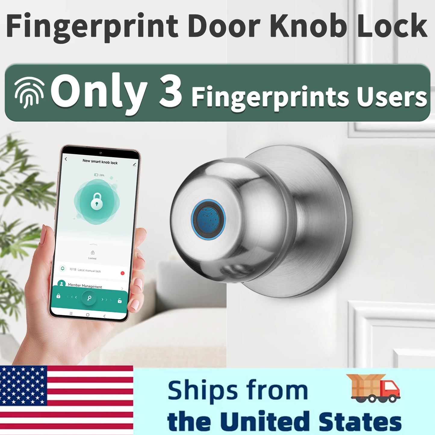 Fingerprint Door Lock Bedrooms Apartments Offices