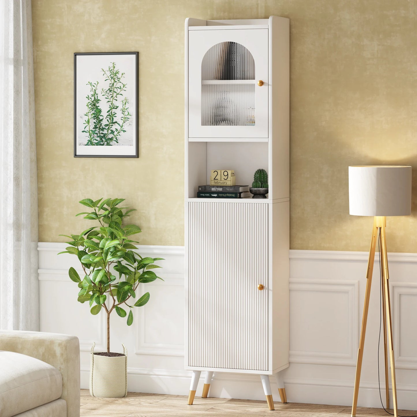 66.9’’ Tall Slim Linen Storage Cabinet