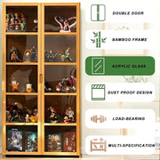 Curio Display Cabinet with 5-Tier Shelves and Acrylic Glass Door showcasing collectibles.