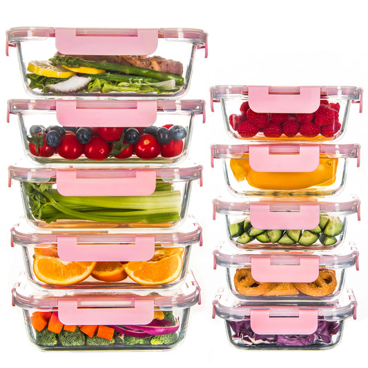 10 Pack Glass Meal Prep Containers,