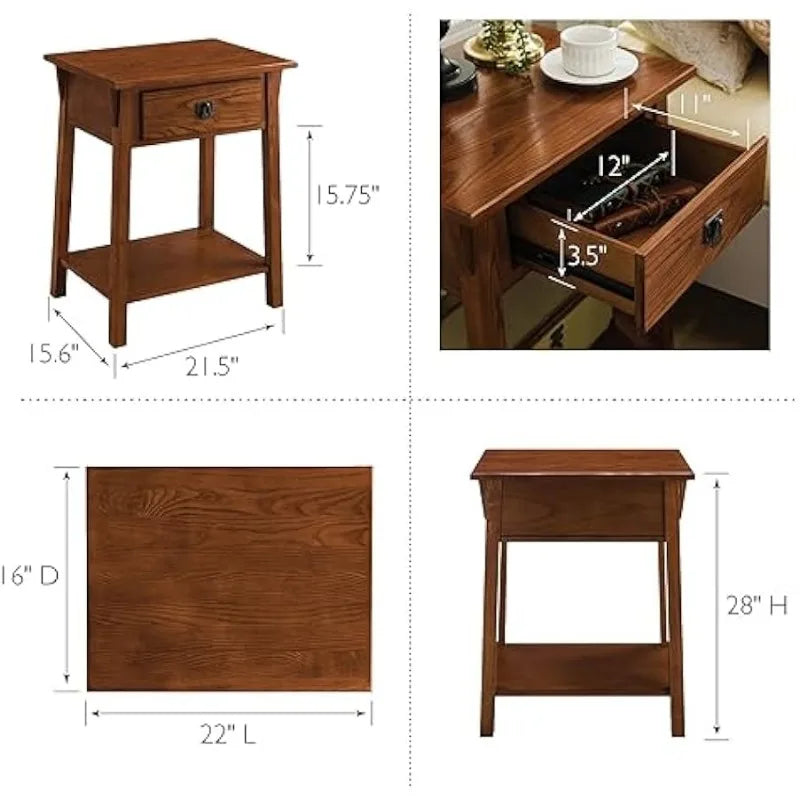 2 Mission End Tables with Drawer