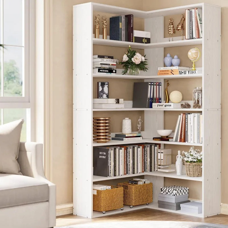 6 Tiers Corner Bookshelf, Storage Shelves