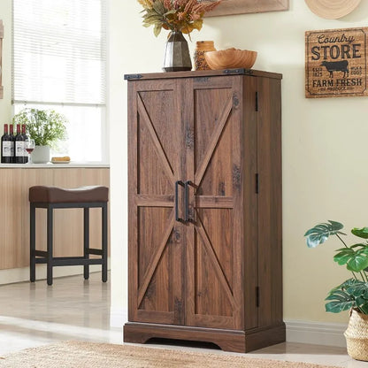 Tall Kitchen Pantry with Rattan Doors