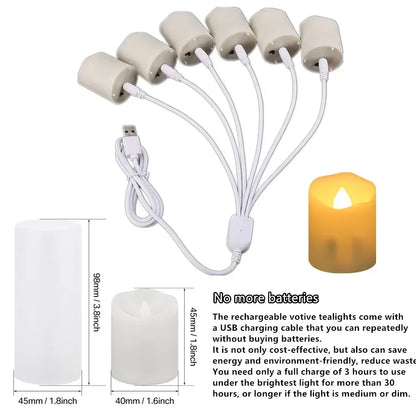 Rechargeable Flameless Votive Candles Remote Control