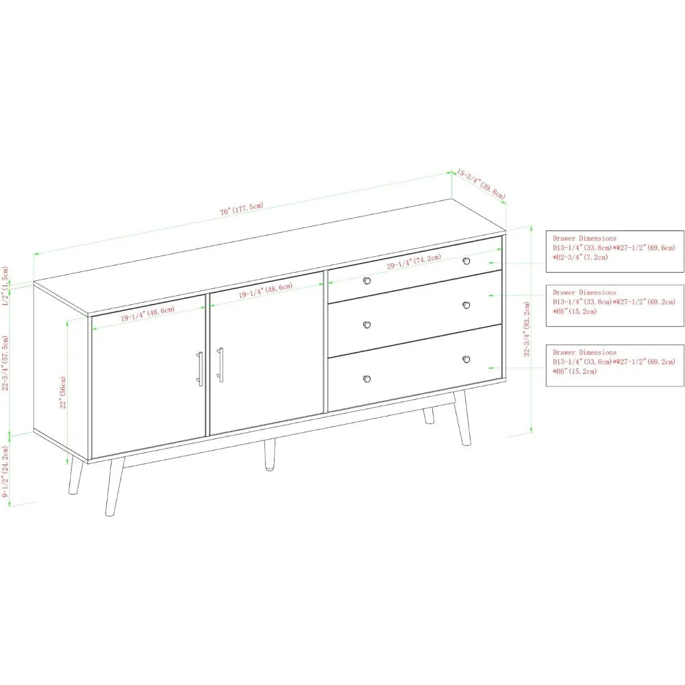 Mid-Century Modern Wood Kitchen Buffet