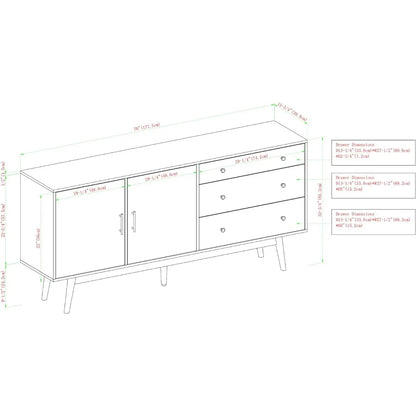 Mid-Century Modern Wood Kitchen Buffet