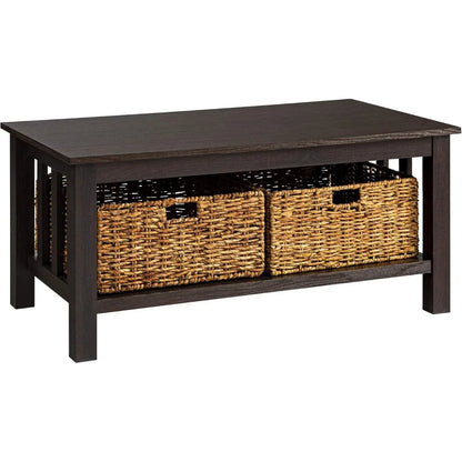 Mission Style Coffee Table Storage Baskets