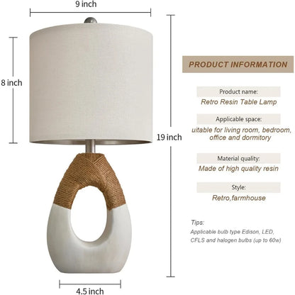 Farmhouse Rattan Table Lamp