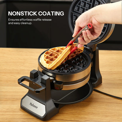 Classic Rotating Waffle Iron with Nonstick Plates