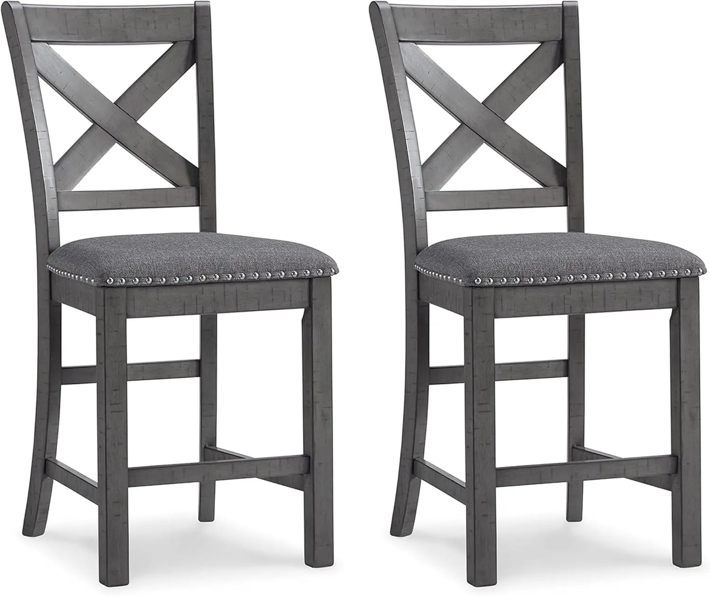 Rustic Farmhouse 24.5" Upholstered Barstool, 2 Count