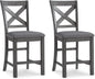 Rustic Farmhouse 24.5" Upholstered Barstool, 2 Count