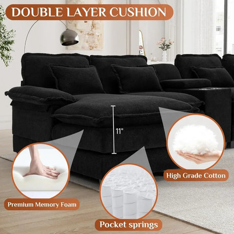 Modern Upholstered Large Modular Sofa