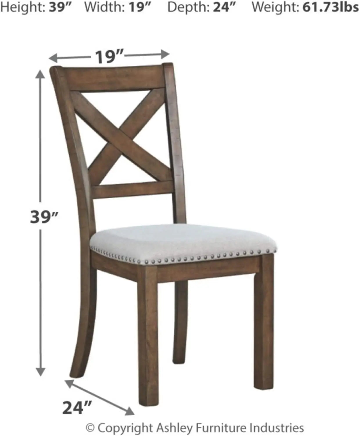 2 Modern Farmhouse 19" Upholstered Dining Chair