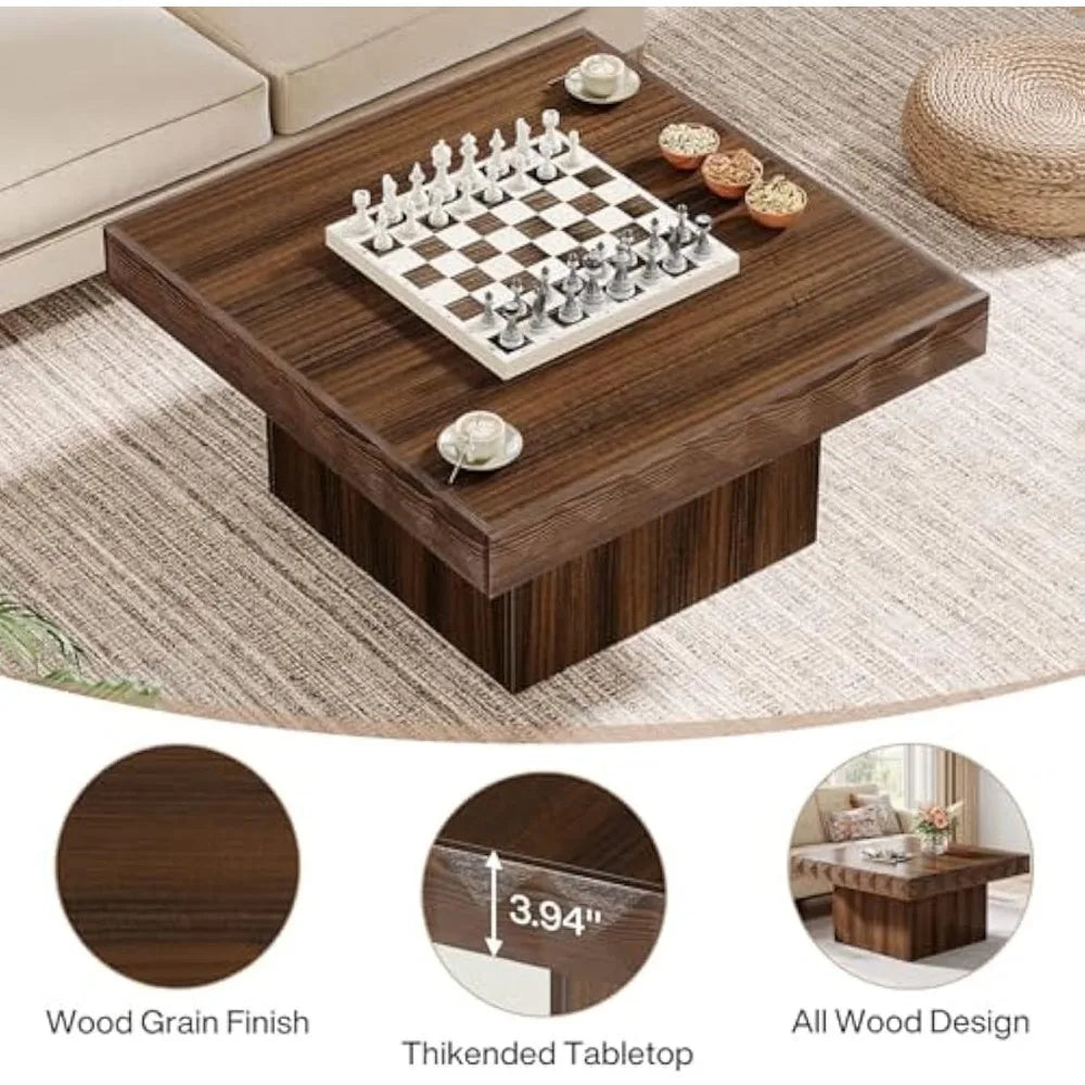 Living Room Walnut Wood Coffee Table