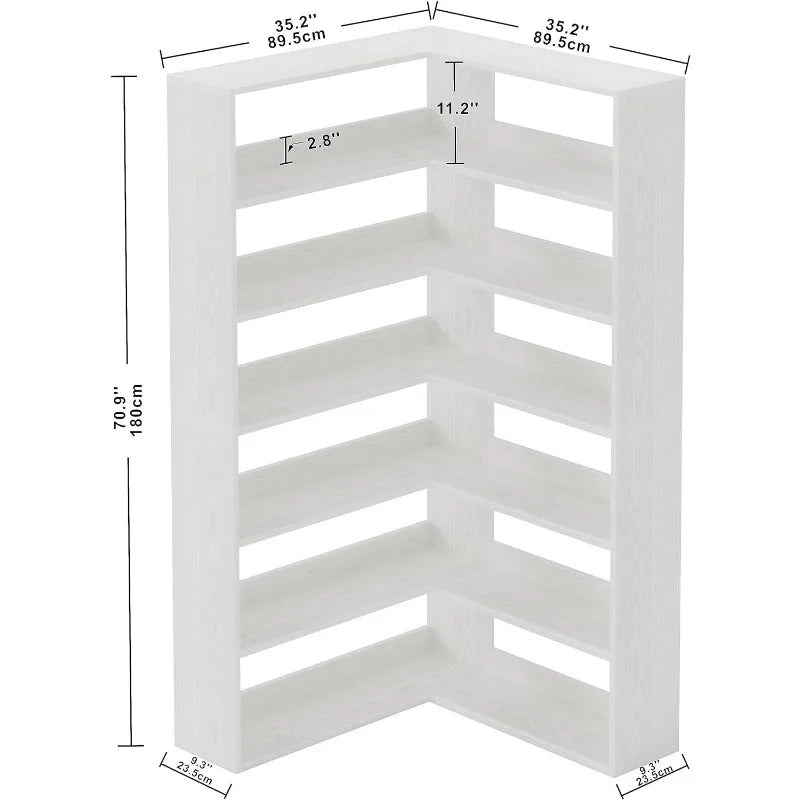 6 Tiers Corner Bookshelf, Storage Shelves