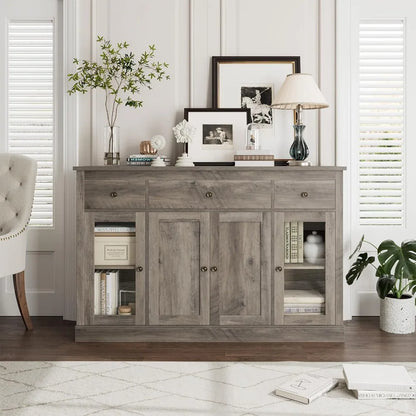 Modern Farmhouse Wood Buffet Cabinet