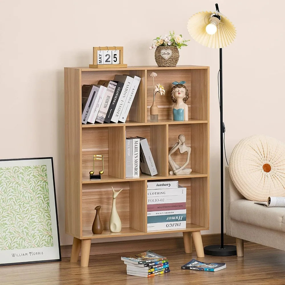 Wooden 7 Cube Book Shelf,