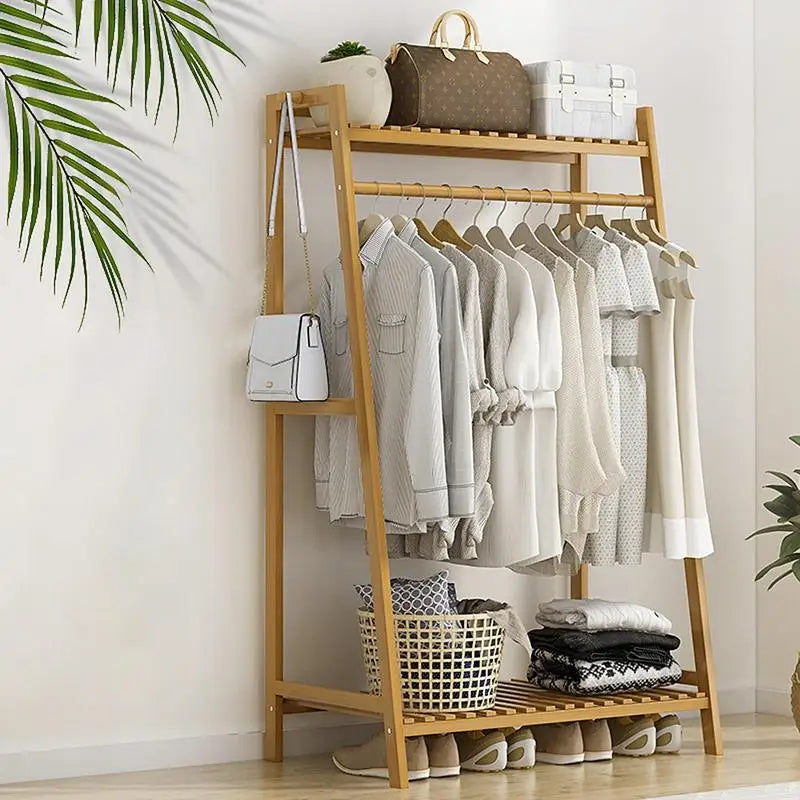 Wooden Clothing Garment Rack