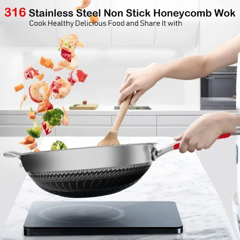 Stainless Steel Nonstick Wok Pan