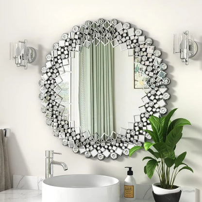 Crystal Accent Mirror  Wall Decor