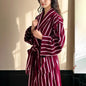 Luxurious Retro Checkerboard Cotton Bathrobe