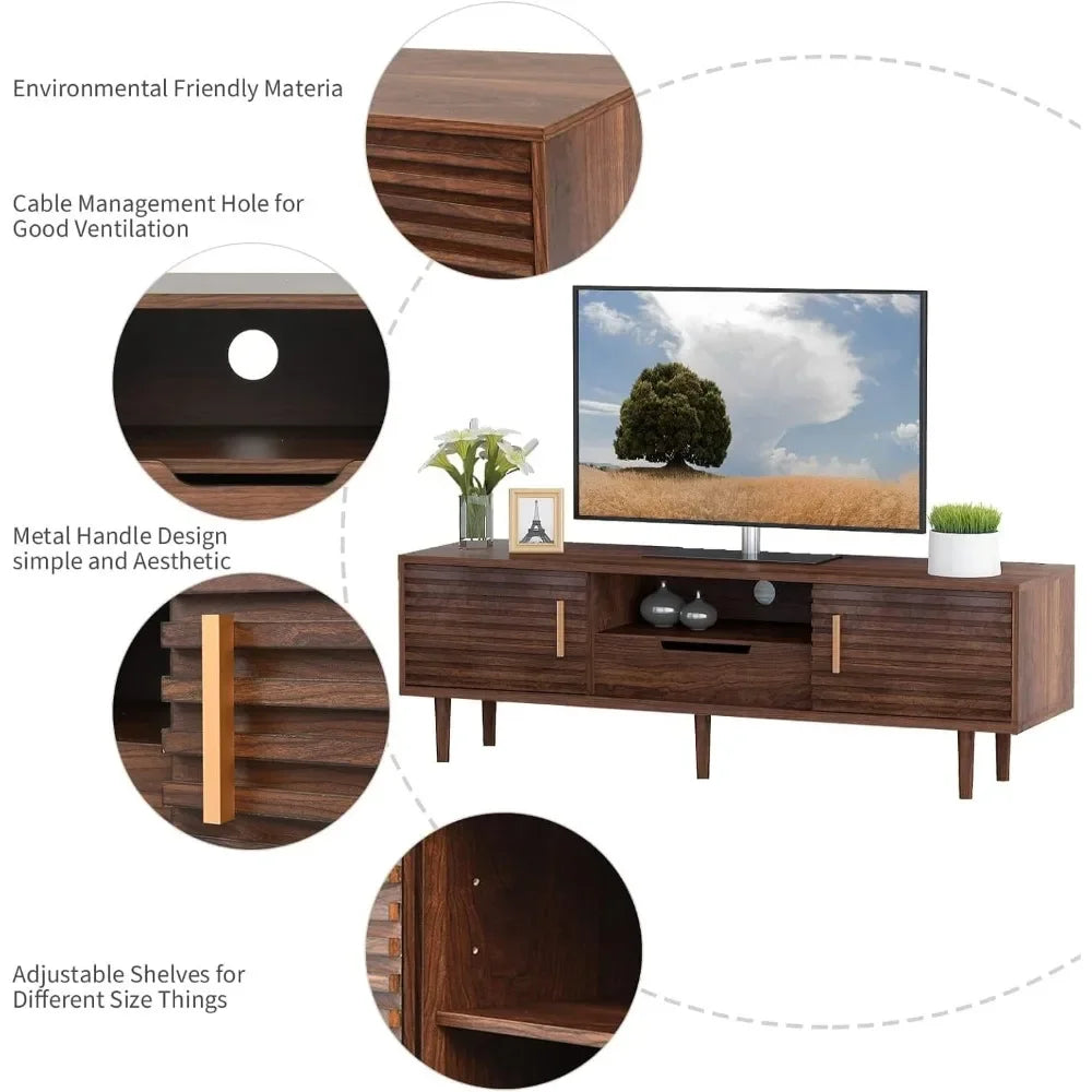 Wood Entertainment Center with Storage