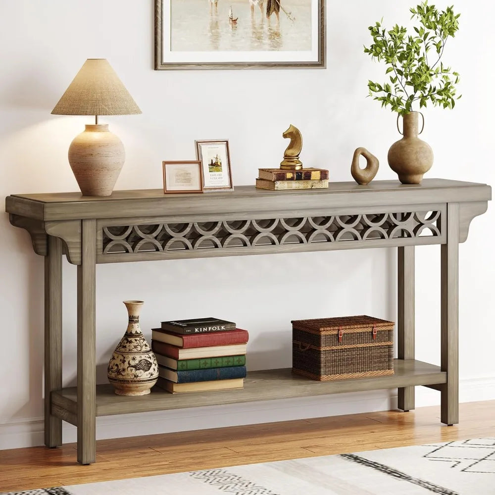 Farmhouse Entryway Table with Storage