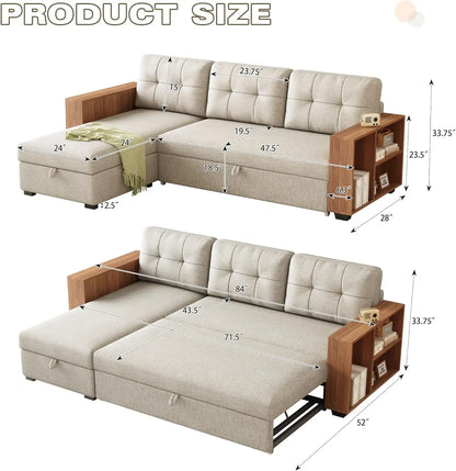 Convertible Pull Out Couch with Storage