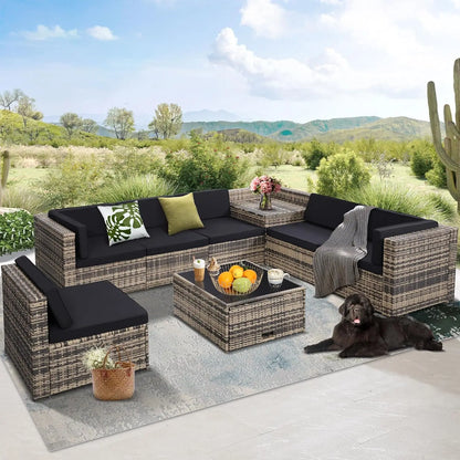 Outdoor Wicker Furniture Sectional Set