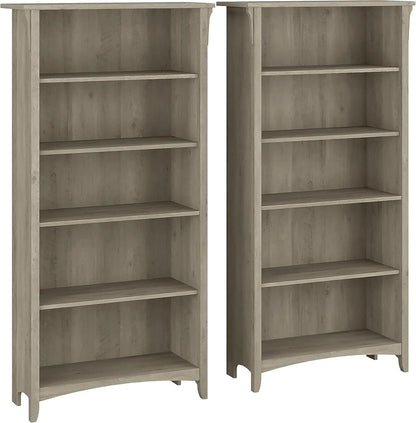 Bush Furniture 5 Shelf Bookcase - Set of 2