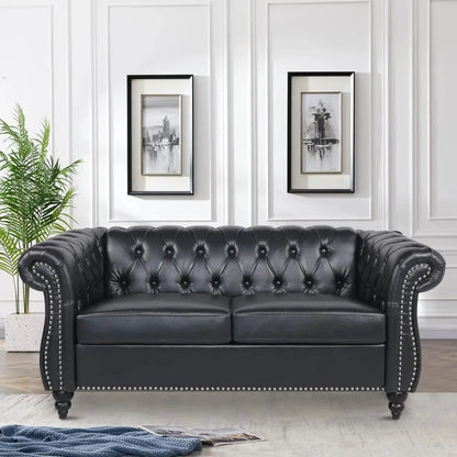 Chesterfield Loveseat Leather, Modern Couch