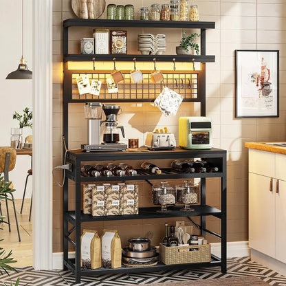 Bakers Rack for Kitchens  Storage, Black