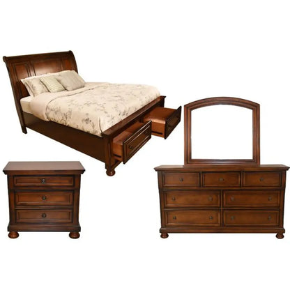 King 4 Pc Storage Platform Bedroom Set