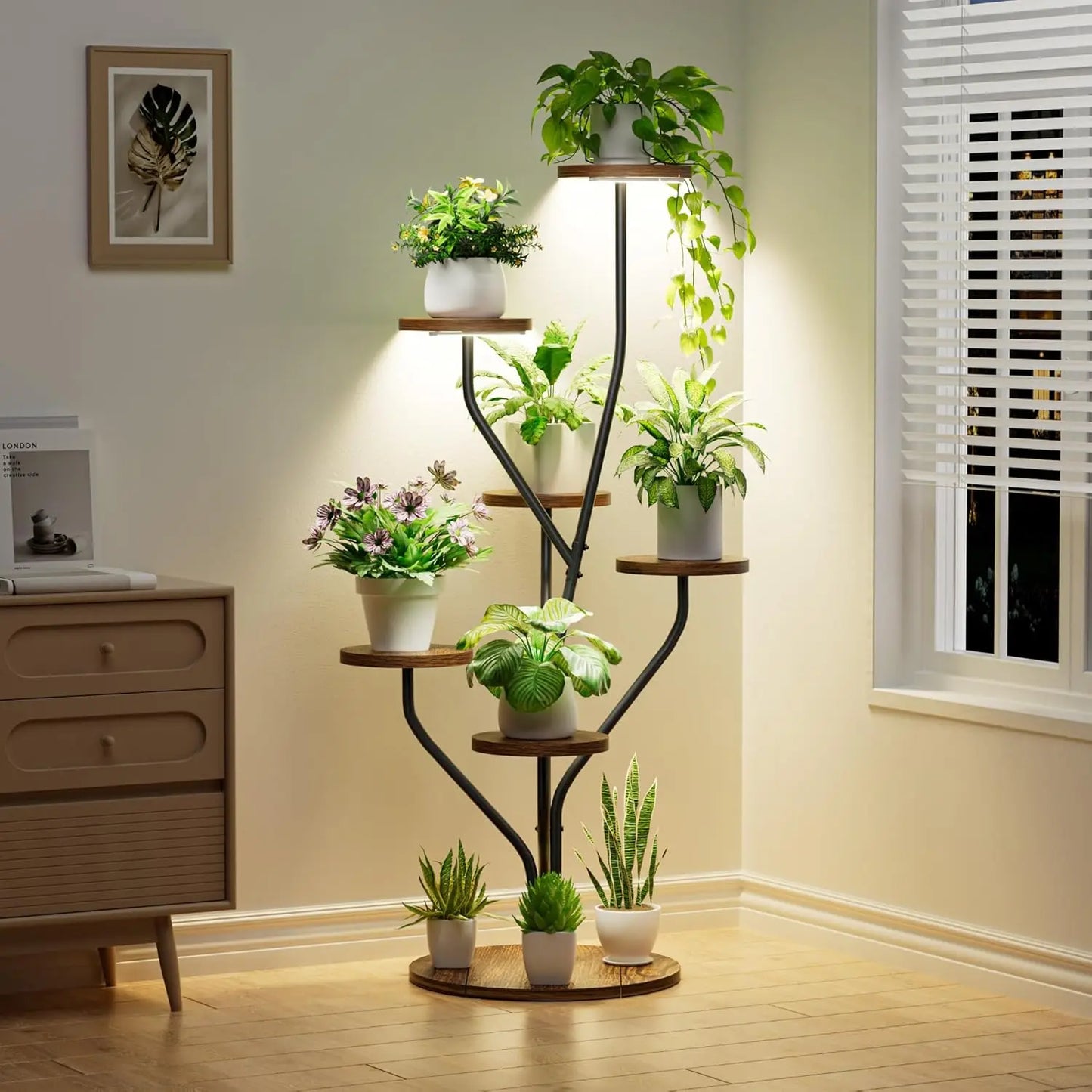 Plant Stand Indoor with Grow Lights