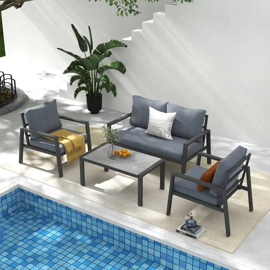 4-Piece Aluminum Outdoor Patio Furniture