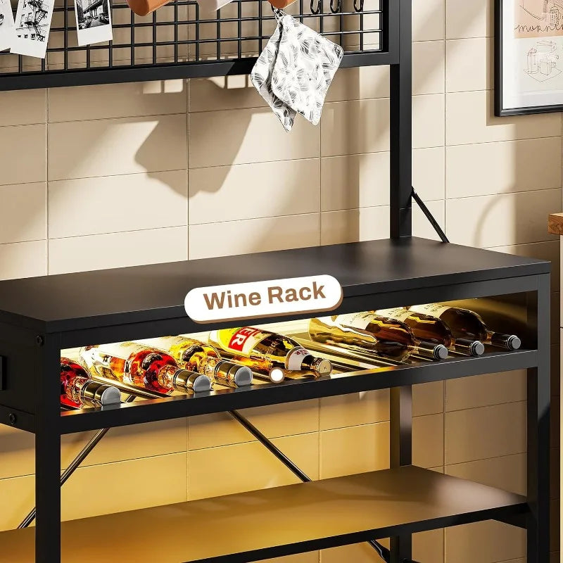 Bakers Rack for Kitchens  Storage, Black