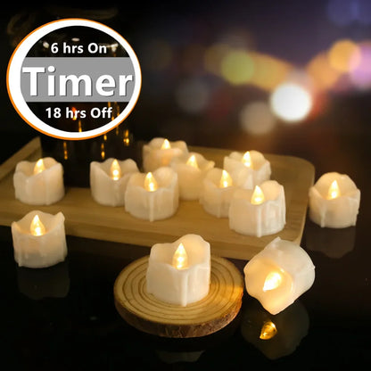 Timer Tea Lights Flameless Flickering