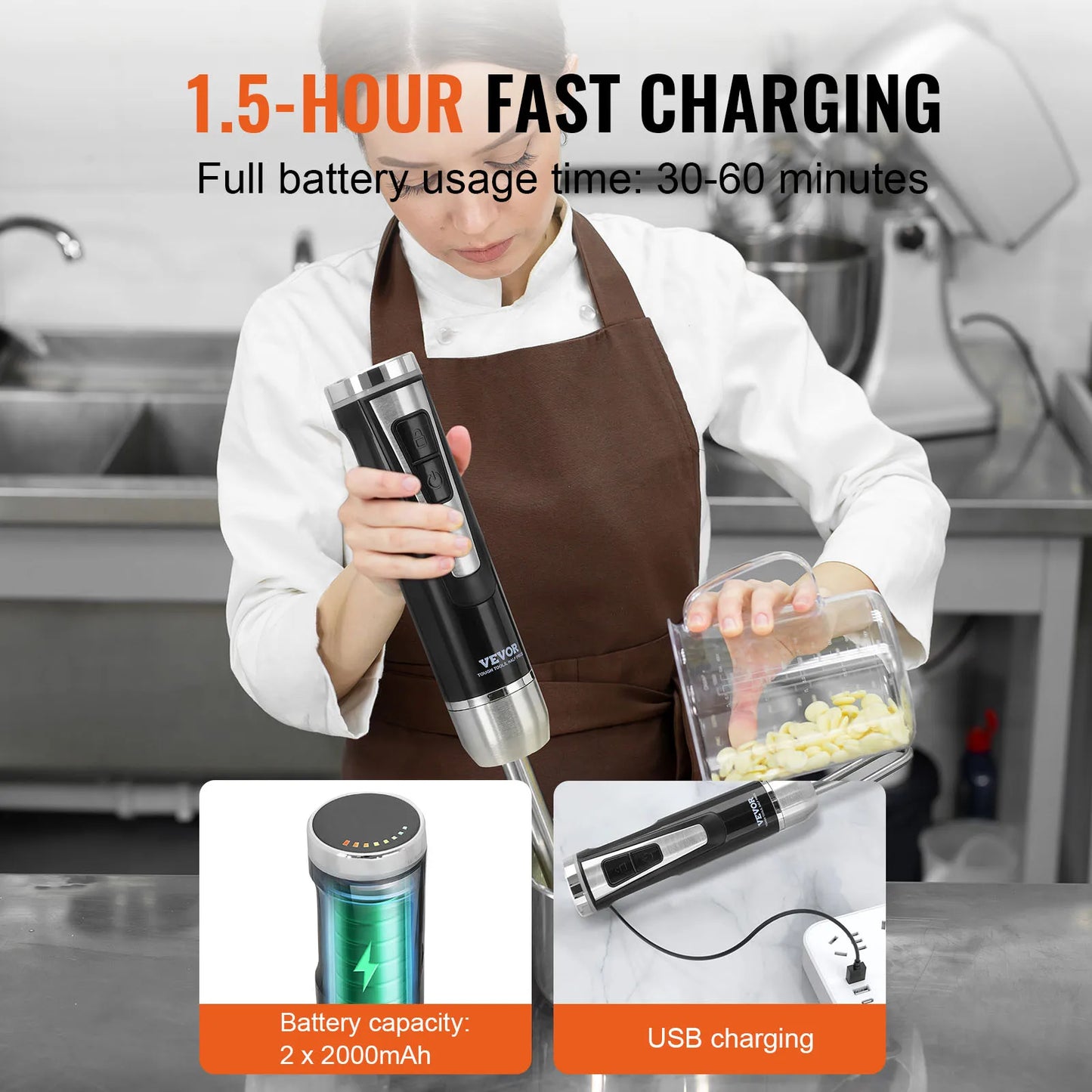 VEVOR 8/12 Speed Immersion Mini  Blender