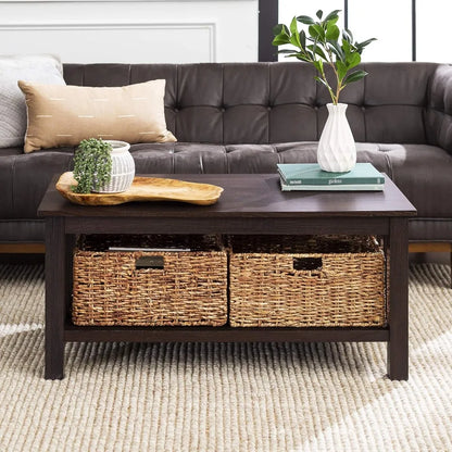 Mission Style Coffee Table Storage Baskets