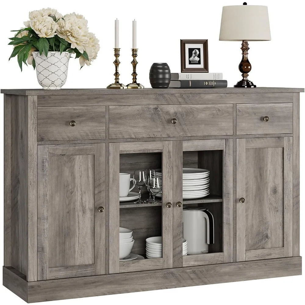 Modern Farmhouse Wood Buffet Cabinet