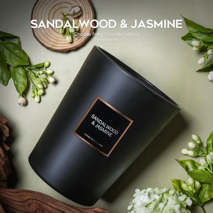 Scented Candles | Large Jar 33.3 Oz Natural Soy Candle | 130 hrs , Sandalwood Jasmine Home Fragrance Candles Gift